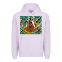 Lilac western horse with gemstone and sunflower Premium Hoodie - Artiststas
