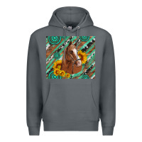 Rock western horse with gemstone and sunflower Premium Hoodie - Artiststas