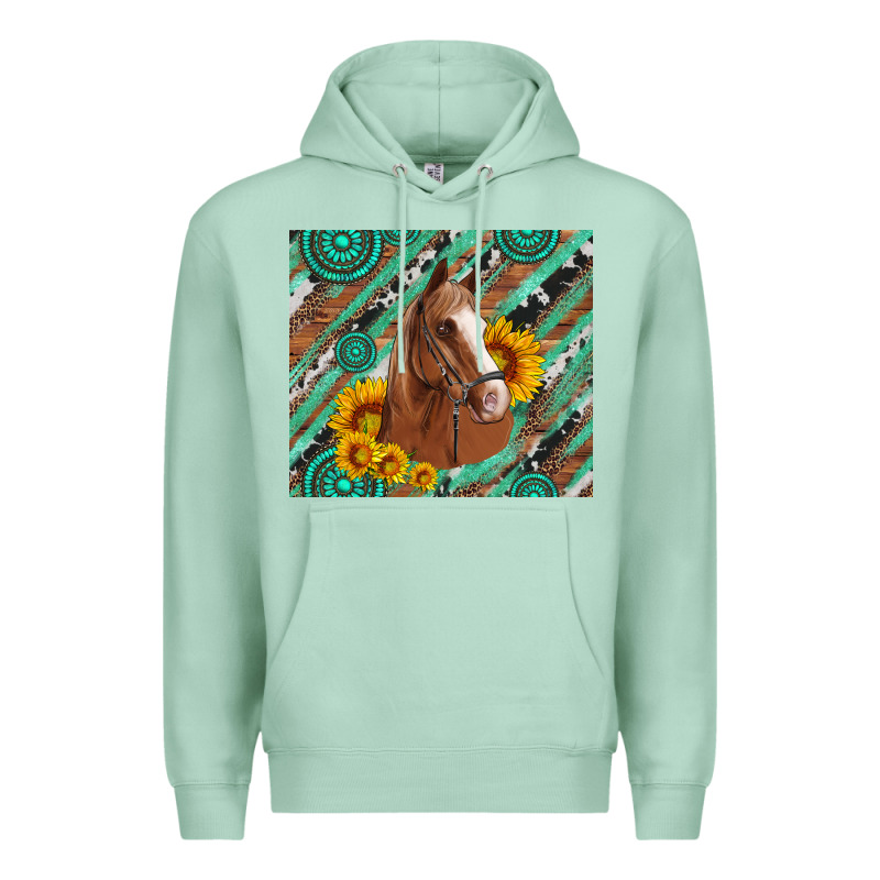 Western Horse With Gemstone And Sunflower Premium Hoodie by Artiststas | Teevron