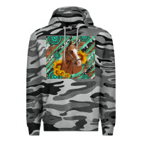 Slate Camo western horse with gemstone and sunflower Premium Hoodie - Artiststas