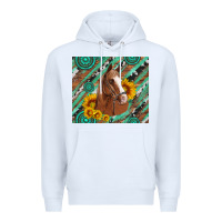 White western horse with gemstone and sunflower Premium Hoodie - Artiststas