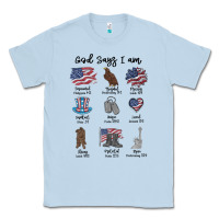 Dusty Blue god says i am Classic Tee - MaliasSmallBusiness