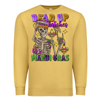 Antique Gold bead up bitches it's mardi gras skeleton Premium Sweatshirt - FaDigitalArtStudio