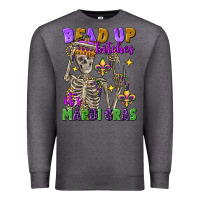 Charcoal Heather bead up bitches it's mardi gras skeleton Premium Sweatshirt - FaDigitalArtStudio