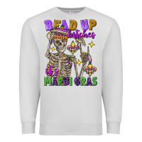 Dove Grey bead up bitches it's mardi gras skeleton Premium Sweatshirt - FaDigitalArtStudio
