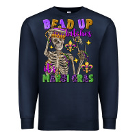 Navy bead up bitches it's mardi gras skeleton Premium Sweatshirt - FaDigitalArtStudio