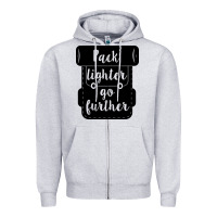 Heather Grey pack lighter go further Zipper Hoodie - Unal Design
