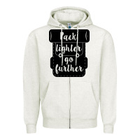Oatmeal Heather pack lighter go further Zipper Hoodie - Unal Design