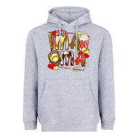 Heather Grey mama softball baseball with popcorn Heavyweight Hoodie - texasbilliewilder