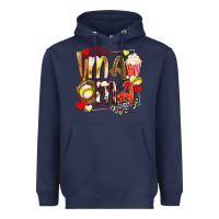 Navy mama softball baseball with popcorn Heavyweight Hoodie - texasbilliewilder