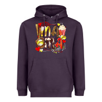 Plum mama softball baseball with popcorn Heavyweight Hoodie - texasbilliewilder