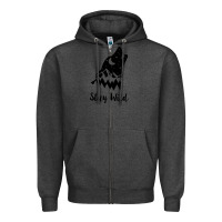 Charcoal Heather stay wild Zipper Hoodie - Unal Design