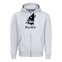 Heather Grey stay wild Zipper Hoodie - Unal Design