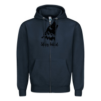 Navy stay wild Zipper Hoodie - Unal Design
