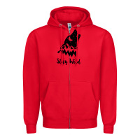 Red stay wild Zipper Hoodie - Unal Design