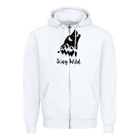 White stay wild Zipper Hoodie - Unal Design