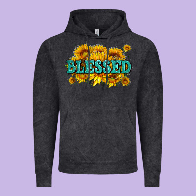 Glitter Blessed With Sunflowers Vintage Hoodie Designed By Adodesignshop
