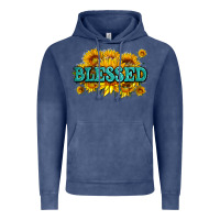 Vintage Denim glitter blessed with sunflowers Vintage Hoodie - AdoDesignShop
