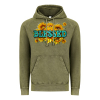Vintage Olive glitter blessed with sunflowers Vintage Hoodie - AdoDesignShop