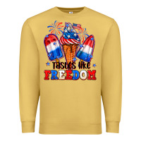 Antique Gold 4th of July ice creams tastes like freedom Premium Sweatshirt - Neo Western