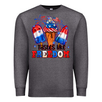 Charcoal Heather 4th of July ice creams tastes like freedom Premium Sweatshirt - Neo Western
