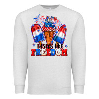 Oatmeal Heather 4th of July ice creams tastes like freedom Premium Sweatshirt - Neo Western