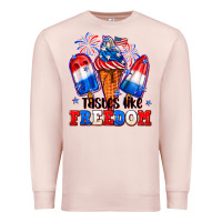 Pale Pink 4th of July ice creams tastes like freedom Premium Sweatshirt - Neo Western