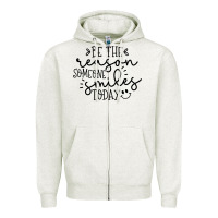 Oatmeal Heather smile Zipper Hoodie - Unal Design