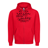 Red smile Zipper Hoodie - Unal Design