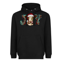 Black christmas joy with heifer cow Heavyweight Hoodie - RanaPortraitStore