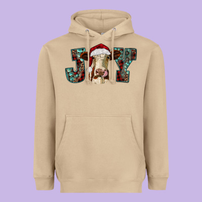 Christmas Joy With Heifer Cow Heavyweight Hoodie Designed By Ranaportraitstore
