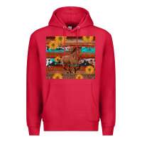Cardinal western horse and sunflowers cowhide leopard with aztec Premium Hoodie - Artiststas