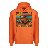Carrot western horse and sunflowers cowhide leopard with aztec Premium Hoodie - Artiststas