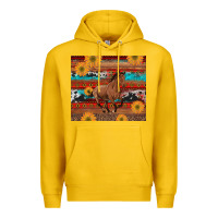 Lemon western horse and sunflowers cowhide leopard with aztec Premium Hoodie - Artiststas
