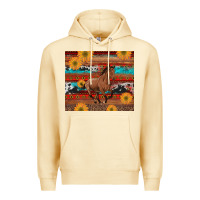 Pina Colada western horse and sunflowers cowhide leopard with aztec Premium Hoodie - Artiststas