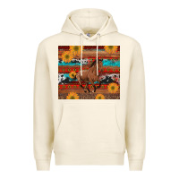 Tofu western horse and sunflowers cowhide leopard with aztec Premium Hoodie - Artiststas