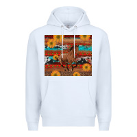 Western Horse And Sunflowers Cowhide Leopard With Aztec Premium Hoodie | Teevron