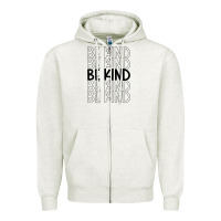 Oatmeal Heather be kind Zipper Hoodie - Unal Design