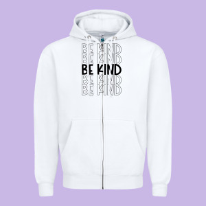 Be Kind Zipper Hoodie Designed By Unal Design