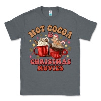 Charcoal Heather hot cocoa and christmas movies Classic Tee - MaliasSmallBusiness