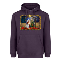 Plum merry christmas holy family Heavyweight Hoodie - RanaPortraitStore
