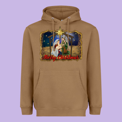 Merry Christmas Holy Family Heavyweight Hoodie Designed By Ranaportraitstore