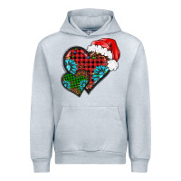 Heather Grey Christmas heart gemstones leopard Urban Hoodie - BarkalooDesign