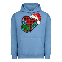 Pigment Pebble Blue Christmas heart gemstones leopard Urban Hoodie - BarkalooDesign