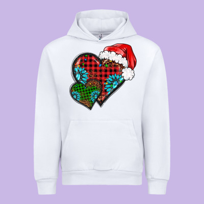 Christmas Heart Gemstones Leopard Urban Hoodie Designed By Barkaloodesign