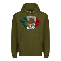 Army Green mexico lips Premium Hoodie - AdoDesignShop