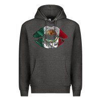 Charcoal Heather mexico lips Premium Hoodie - AdoDesignShop