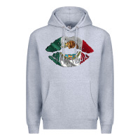 Heather Grey mexico lips Premium Hoodie - AdoDesignShop