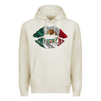 Oatmeal Heather mexico lips Premium Hoodie - AdoDesignShop