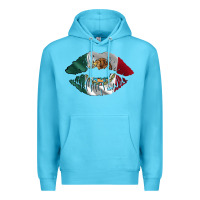 Ocean Blue mexico lips Premium Hoodie - AdoDesignShop